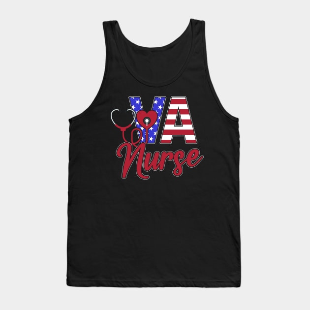 VA Nurse USA Flag 4th of July Tank Top by Sun Do Gan